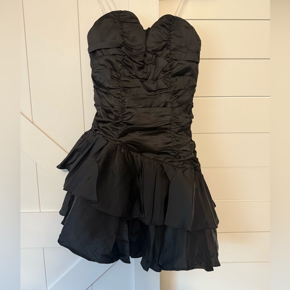 DO+BE Black Ruffled Mini Dress - Picture 1 of 7